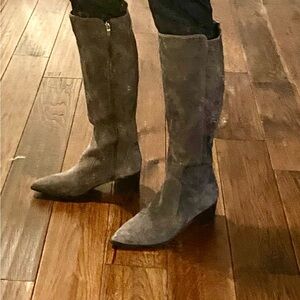 Gray Suede Knee-High Boots Sz 7M